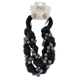 Mia Collection Beaded Necklace With Earrings Costume Jewelry New